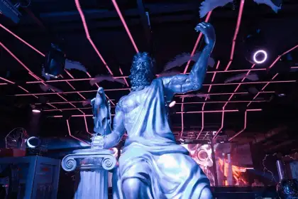 statue of zeus inside a club