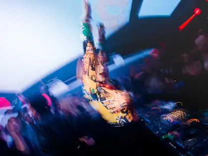 woman partying inside a club