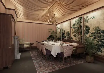 eight-seater private dining room at Prince and Peacock