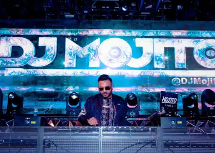 DJ Mojito interview performing with DJ mojito logo