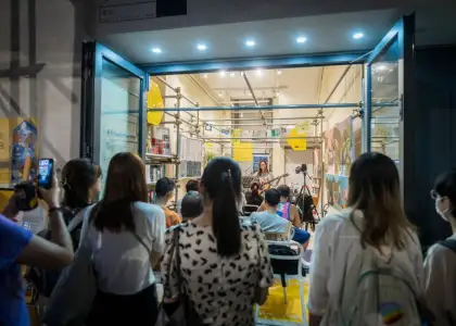 sheung wan 1 queens road west project house building event live performance and crowd