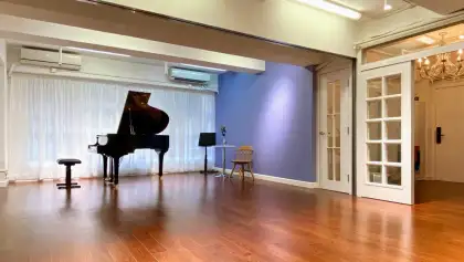 piano inside a studio