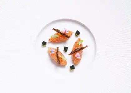 River Prawn Tartare; Amalfi lemon and Morel Mushroom castellana mother's day hong kong