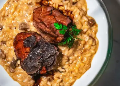 truffle wagyu beef cheek risotto