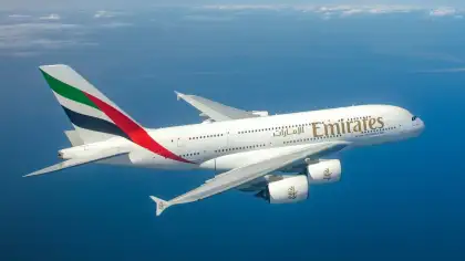 emirates aircraft in the sky