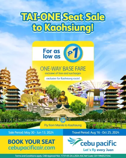 Tai-One Seat Sale to Kaohsiung