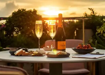 al fresco with sunset view