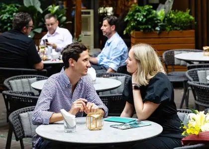 spiga terrace with guests