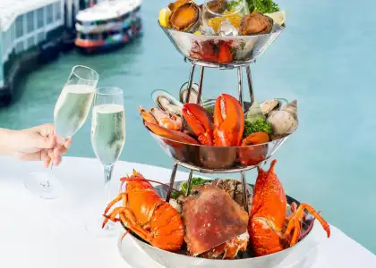 seafood brunch with harbor view hong ong