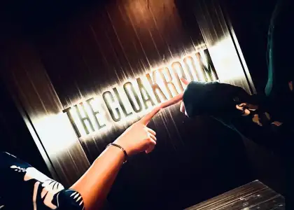 the cloakroom signage