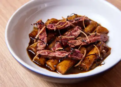 Skirt Steak Konbu butter Rice Noodles