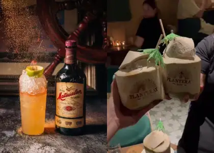 Image shows coconut-inspired rum cocktails