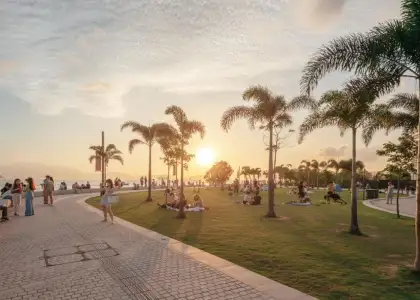 Sunset view of West Kowloon Park