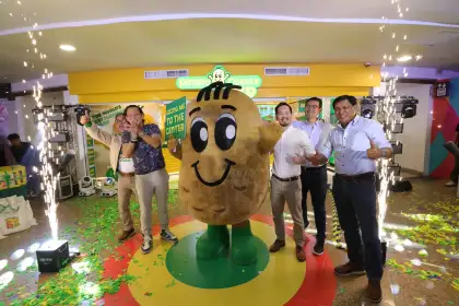 Potato Corner executives and Poco the mascot at the official launch of Potato Corner XP