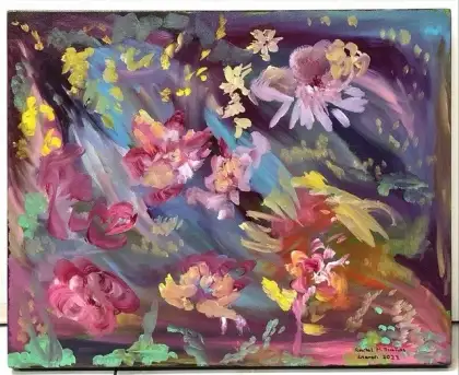 A photo of Rachel's artworks