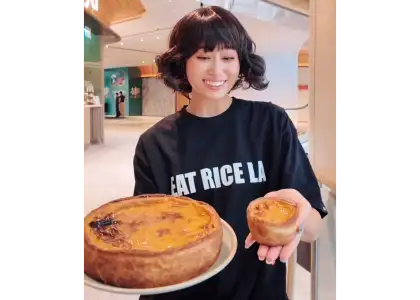 Supersized Giant Egg Tart at MAYA Bakery
