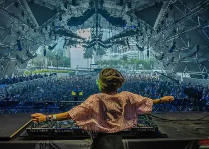 Miss Monique in front of a massive crowd at Ultra Venue Resistance