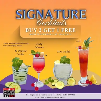 Sky High Bar Buy 2 Get 1 Free Signature Cocktails