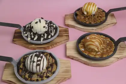 Four flavors of cookie skillets