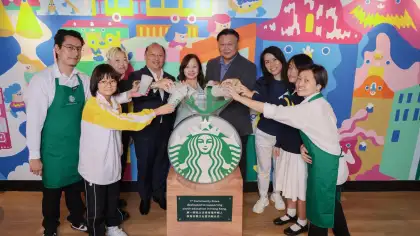 Zoie Lam at the Starbucks Community Store in Hong Kong