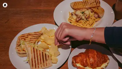 The salmon and cream cheese panini