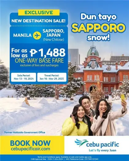 Cebu Pacific Sapporo Promo