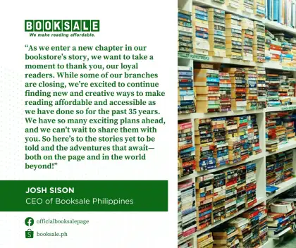 CEO Josh Sison of Booksale's Statement