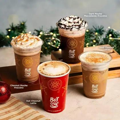 13. Bo's Coffee holiday drinks promotional poster