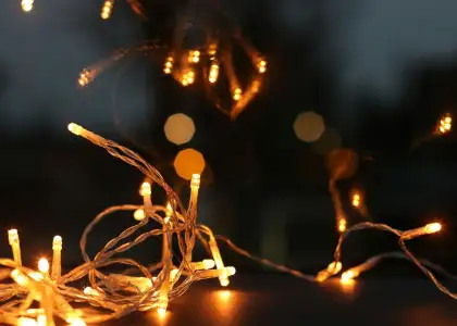 A string of Christmas lights to be used at home.