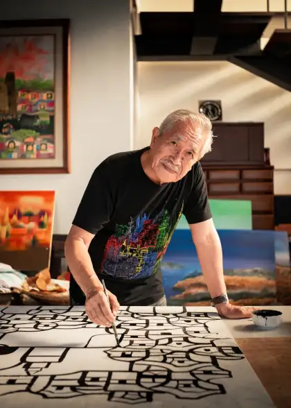 Portrait of Manuel Baldemor painting