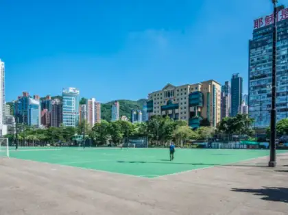 Open Court in Hong Kong Scenic Victoria Park Where Families Can Bond
