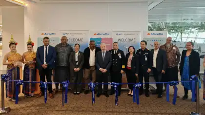 The guests that attended the inaugural arrival of Flight SB500 at Suvarnabhumi Airport last Dec. 11, 2024