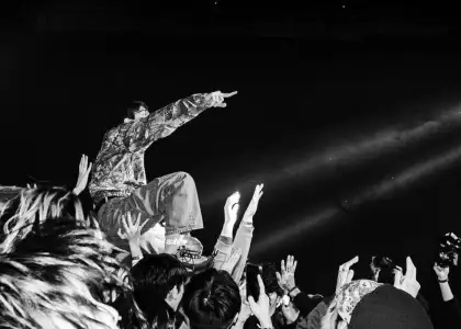 Crowdsurfing at an id signal concert