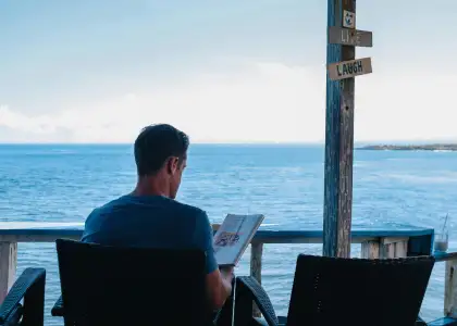 Reading by the beach