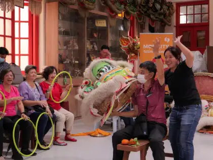 Progressive lion dance training for seniors