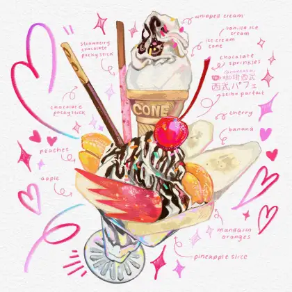 Parfait drawing by Nomkakaii