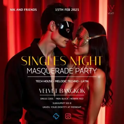 SINGLES NIGHT A MASQUERADE PARTY | VELVET BANGKOK