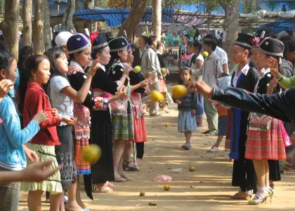 young people ball toss