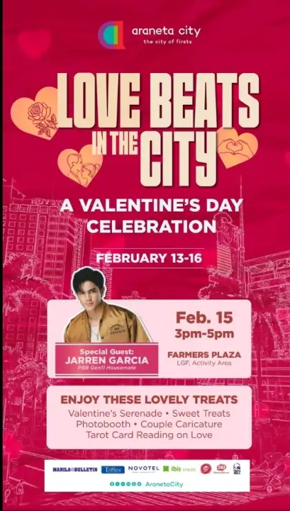 Araneta City with Love Beats in the City promotional poster