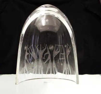 The "Harana in Manila" by Arturo Luz is the only sculpture he made in Steuben crystal.