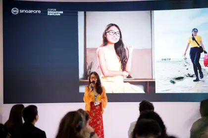 MJ presenting at COP29