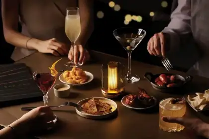 JW Marriott Hotel Hong Kong Happy Hour drink and food photo for happy hour