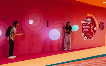 The lumi-weights change colors every time in response to the effort you put.