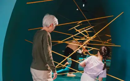 The Tangle Tunnel allows travelers to test their agility.