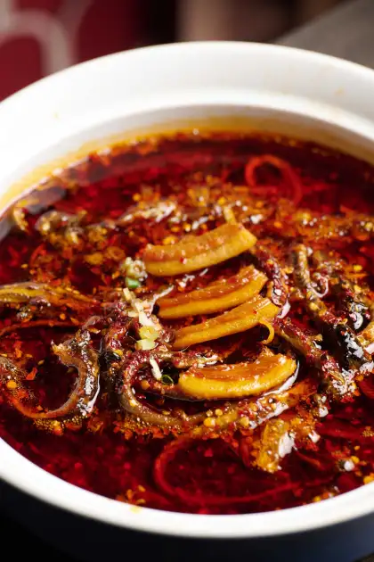 This dish is made with more than 10 Sichuan spices.