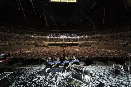 DAY6 taking a photo with the fans present during their "Forever Young" tour in Manila