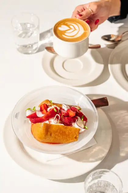 The Rum Baba, Strawberry and Coconut Cream was inspired by Kekere-Ekun's African hues in her works.