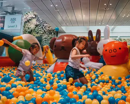 A preview of the ball pit in Miffy's playground at Changi Airport