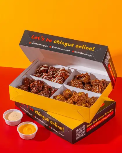 The Family Feast Bundle, with four flavors of Chicken Chingu's boneless fried chicken