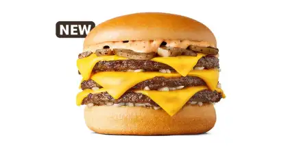 Creamy Mushroom Triple Cheeseburger